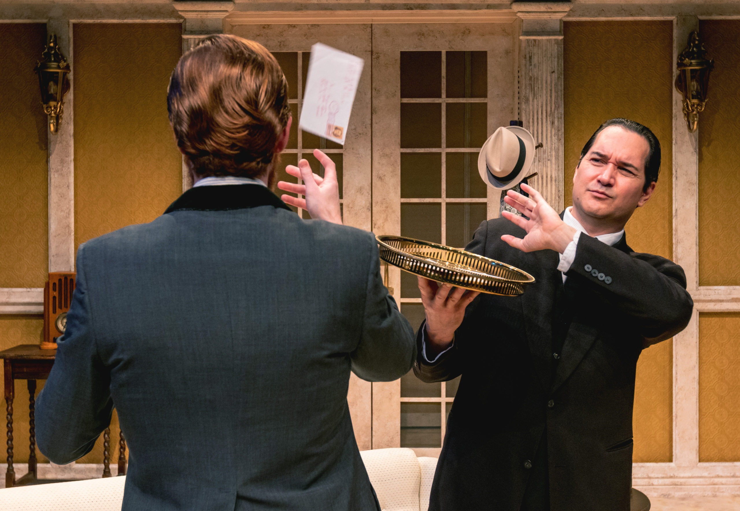 Left to Right: Calder Shilling and Richard Nguyen Sloniker in Jeeves Takes a Bow at Taproot Theatre. Photo by Giao Nguyen.