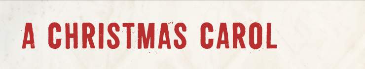 A banner image with the title a christmas carol in capital letters.