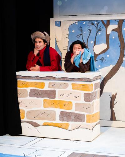 Rolando Cardona and Rhys Daly in A Charlie Brown Christmas at Taproot Theatre. Photo by Robert Wade Photography.