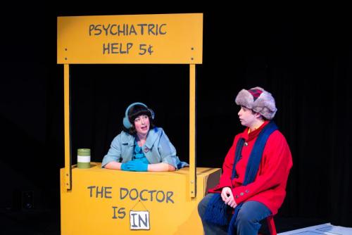 Karin Terry and Rolando Cardona in A Charlie Brown Christmas at Taproot Theatre. Photo by Robert Wade Photography.