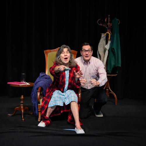 Pam Nolte and Richard Nguyen Sloniker in How to Write a New Book for the Bible at Taproot Theatre. Photo by Robert Wade.