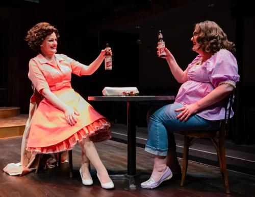 L to R: Cayman Ilika and Kate Jaeger in Always… Patsy Cline at Taproot Theatre. Photo by Robert Wade.
