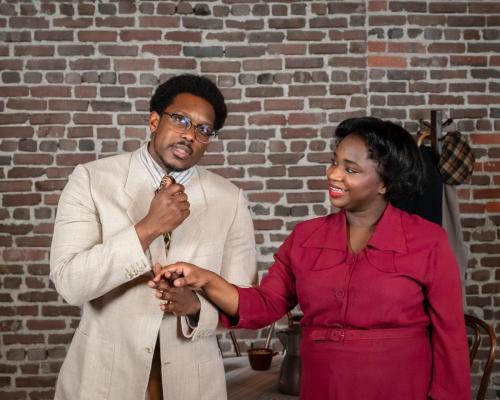 Arlando Smith and Deja Culver in A Raisin in the Sun at Taproot Theatre. Photo by Robert Wade.